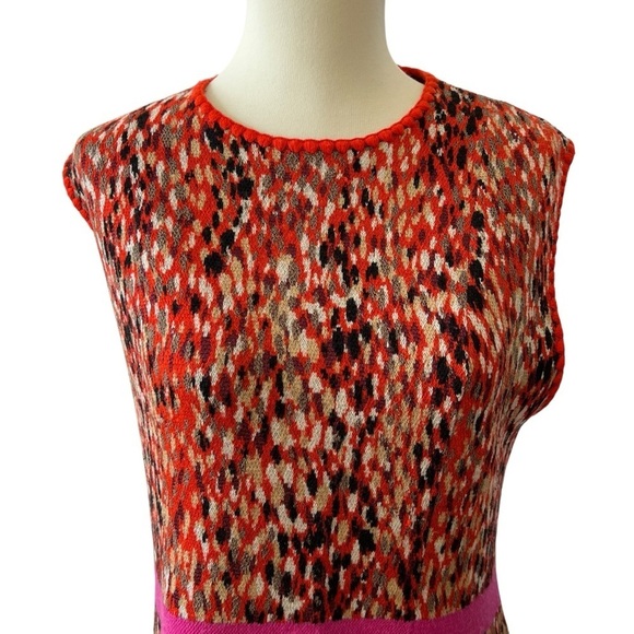 MISSONI SLEEVELESS WOOL BLD KNIT DRESS M ORANGE LABEL 2015 SEASON DESIGNER BOLD - Picture 3 of 13